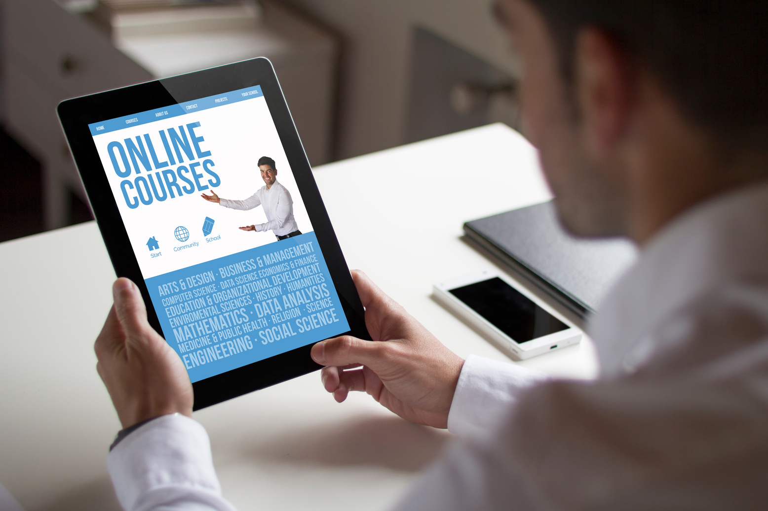 Businessman Checking Online Courses