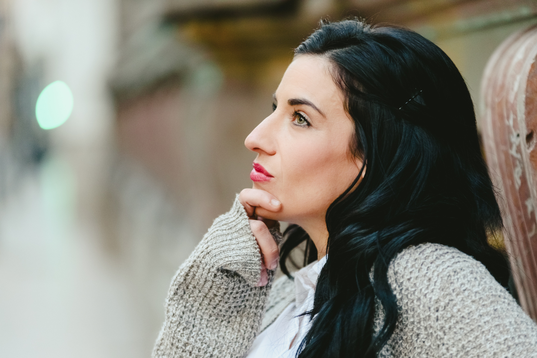 Portrait of Thoughtful Mature Woman with Doubts.